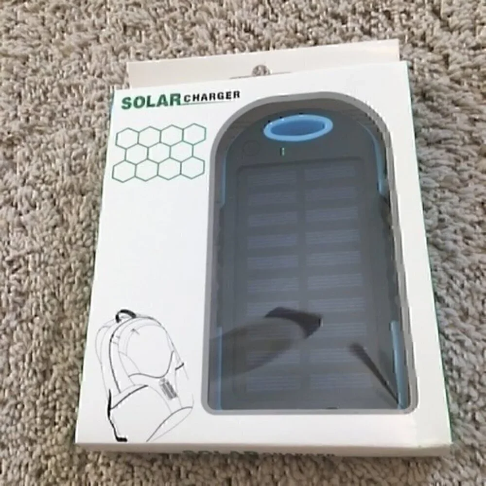 Portable solar charger blue